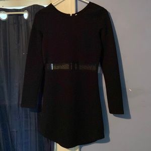Long sleeve black mini dress